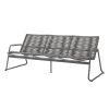 Cabana woven seat sofa in Fog and Graphite finish with durable frame, front angle view