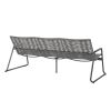 Back view of Cabana woven sofa in Fog and Graphite finish for commercial patio seating