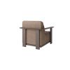 Back view of Corte woven padded club chair in Cocoa and Hazel finish for outdoor commercial seating