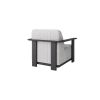 Back view of Corte woven padded club chair in Onyx and Pearl finish for resort patio seating