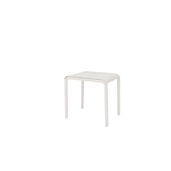 Cabana 12" x 15" patio end table in Bone finish, compact outdoor accent table for resorts and patios.