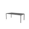 Cabana 20" x 36" rectangular patio coffee table in Graphite finish, durable outdoor table for hotels and hospitality spaces.