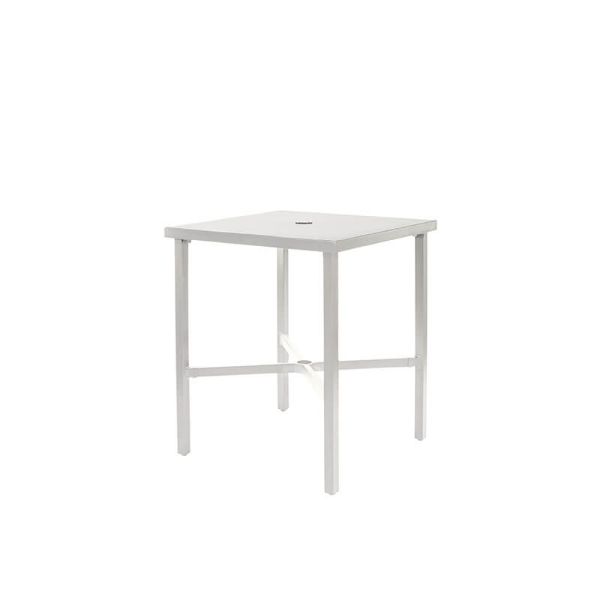 Cabana 30" square patio counter height table in Bone finish, modern outdoor counter table for resorts and patios.