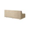 Back view of Grande wicker padded armless loveseat sectional in Barley Flax finish.