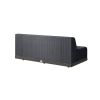Back view of Grande wicker padded armless loveseat sectional in Coal Smoke finish.