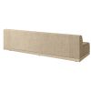 Back view of Grande wicker padded 105-inch armless sofa sectional in Barley Flax finish.