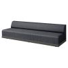 Grande wicker padded 105-inch armless sofa sectional in sleek Coal Smoke weave for outdoor lounge spaces.