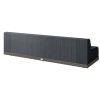 Rear view of Grande wicker padded 105-inch armless sofa sectional in Coal Smoke finish.