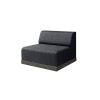 Grande wicker padded armless club chair in Coal Smoke finish, sleek outdoor furniture.