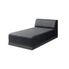 Grande wicker padded chaise lounge in Coal Smoke, front view