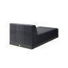 Grande wicker padded chaise lounge in Coal Smoke, back view
