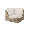Mia Woven Cushion 90 Degree Corner Seat in Barley Finish with Cream Cushions for Resort Patios