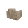 Back View of Mia Woven Cushion Club Chair in Barley Finish for Commercial Outdoor Seating