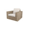 Mia Woven Cushion Club Chair in Barley Finish with Cream Cushions for Resort Patio Lounges