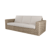 Mia Woven Cushion Sofa in Barley Finish with Cream Cushions for Luxury Resort and Patio Seating