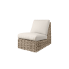 Mia Woven Cushion Modular Armless Chair in Barley Finish with Cream Cushions for Poolside Lounges
