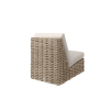 Back view of Mia Woven Cushion Armless Chair in Barley Finish for Outdoor Resort Patios