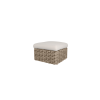 Mia Woven Cushion Modular Ottoman in Barley Finish with Cream Cushion for Resort Patio Seating