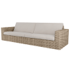 Mia Woven Cushion XL Sofa in Barley Finish with Cream Cushions for Resort Patios and Poolside Lounges