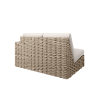 Back view of Mia Woven Cushion Left Arm Loveseat Sectional in Barley Finish for Outdoor Lounges