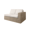 Mia Woven Cushion Left Modular Loveseat in Barley Finish with Cream Cushions for Resort Patios