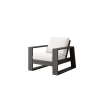 Novara Cushion Deep Seating Patio Club Chair in Smoke Finish with White Cushions