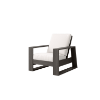 Novara Cushion Comfort Club Chair in Smoke Finish with White Cushions