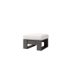 Novara Cushion Deep Seating Patio Ottoman in Smoke Finish with White Cushion