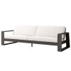 Novara Cushion Deep Seating Patio XL Sofa in Smoke Finish with White Cushions