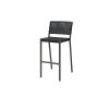 Orleans armless woven barstool in Coal Smoke finish, front angle.