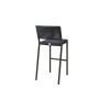 Back view of Orleans armless woven barstool in Coal Smoke finish.
