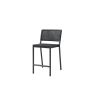 Orleans armless woven counter stool in Coal Smoke finish, front angle.