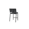 Back view of Orleans armless woven counter stool in Coal Smoke finish.