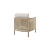 Rear View of Orleans Woven Cushion Patio Club Chair in Barley Finish with White Cushions