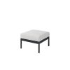 Palazzo Cushion Patio Ottoman in Onyx Finish with White Cushion