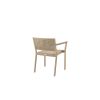 Back view of Orleans woven dining arm chair in Barley Flax finish.