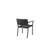 Back view of Orleans woven dining arm chair in Coal Smoke finish.