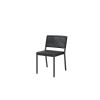 Orleans woven dining side chair in Coal Smoke finish, front angle.