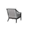 Back view of Palazzo deep seating patio club chair in Onyx finish with white cushions.