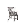 Back view of Palazzo cushion seat dining arm chair in Cocoa finish with white cushion.