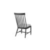 Back view of Palazzo cushion seat dining side chair in Onyx finish with white cushion.