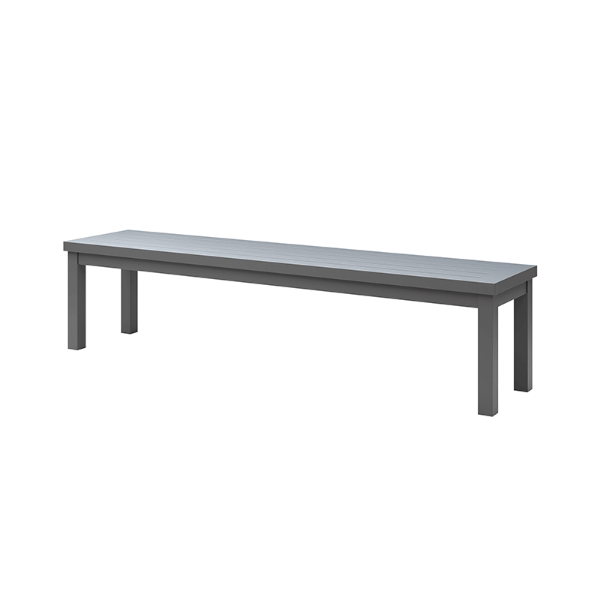 Palermo Patio Dining Bench in Graphite Aluminum Finish for Outdoor Dining Spaces