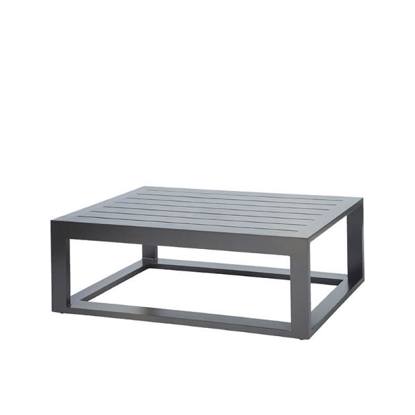 26 x 48 Palermo rectangular patio coffee table with modern slatted aluminum design