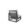 Back view of Palermo Patio Modular Seating Center Chair with contemporary graphite frame.