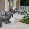 Palermo Patio Cushion Ottoman with matching club chair on outdoor patio