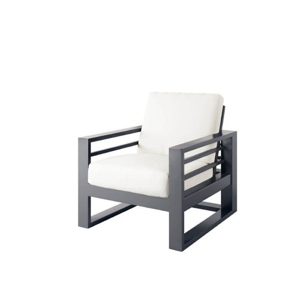 Palermo high-back spring chair with plush cushions and modern aluminum frame for outdoor seating.