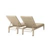 Siena wicker double chaise lounge in barley flax finish with adjustable backrests and side table