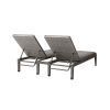 Siena wicker double chaise lounge in fog smoke finish with coordinating side table