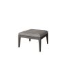 Siena wicker patio ottoman in smoke finish with woven seat and modern design