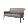 Siena wicker patio loveseat in Fog Smoke finish, front angled view